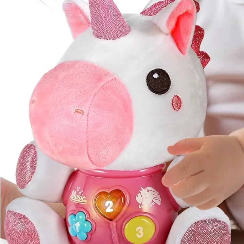 iPlay, iLearn Baby Unicorn Musical Light-Up Plush Toy